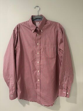 Brooks Brothers Original Polo Shirt Red Gingham Supima Cotton Button Down Shirt